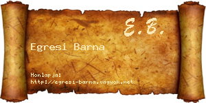 Egresi Barna névjegykártya