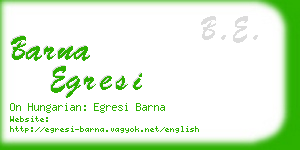 barna egresi business card